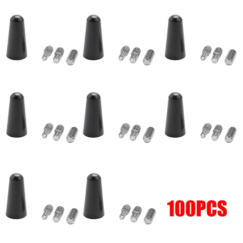 

100X Universal Antenna 3Cm Roof Antenna Short Rod Antenna Car Rod Antenna Short Adapter Radio Foot Black