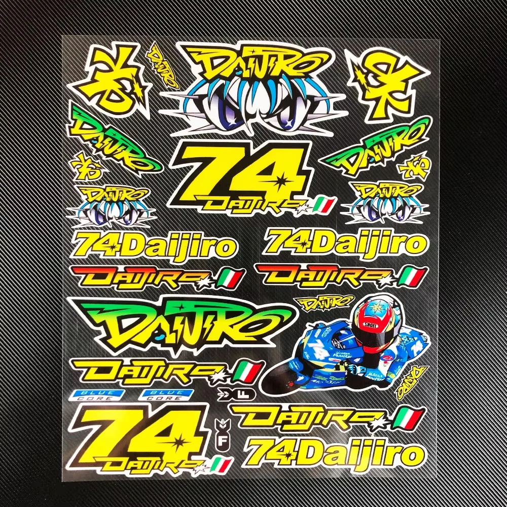 

Светоотражающие наклейки на мотоцикл 74Daijiro, наклейки, декоративный гоночный танк, Helmat для RC213V-S Suzuki Yamaha KTM