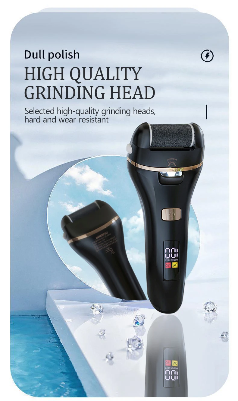 Waterproof Charged Electric Foot File for Heels Grinding Pedicure Tools Professional Foot Care Tool Dead Hard Skin Callus USB