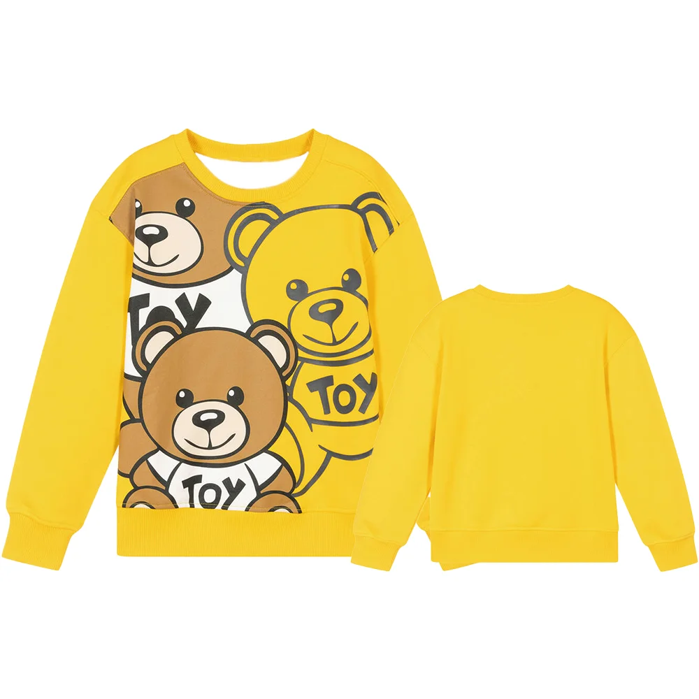 New Season Warm Cute Sweatshirt Casual Long Sleeve Pullover Sweatshirt Printing Moschino Kid-Teen Red Yellow Gifts & Sweatshirt