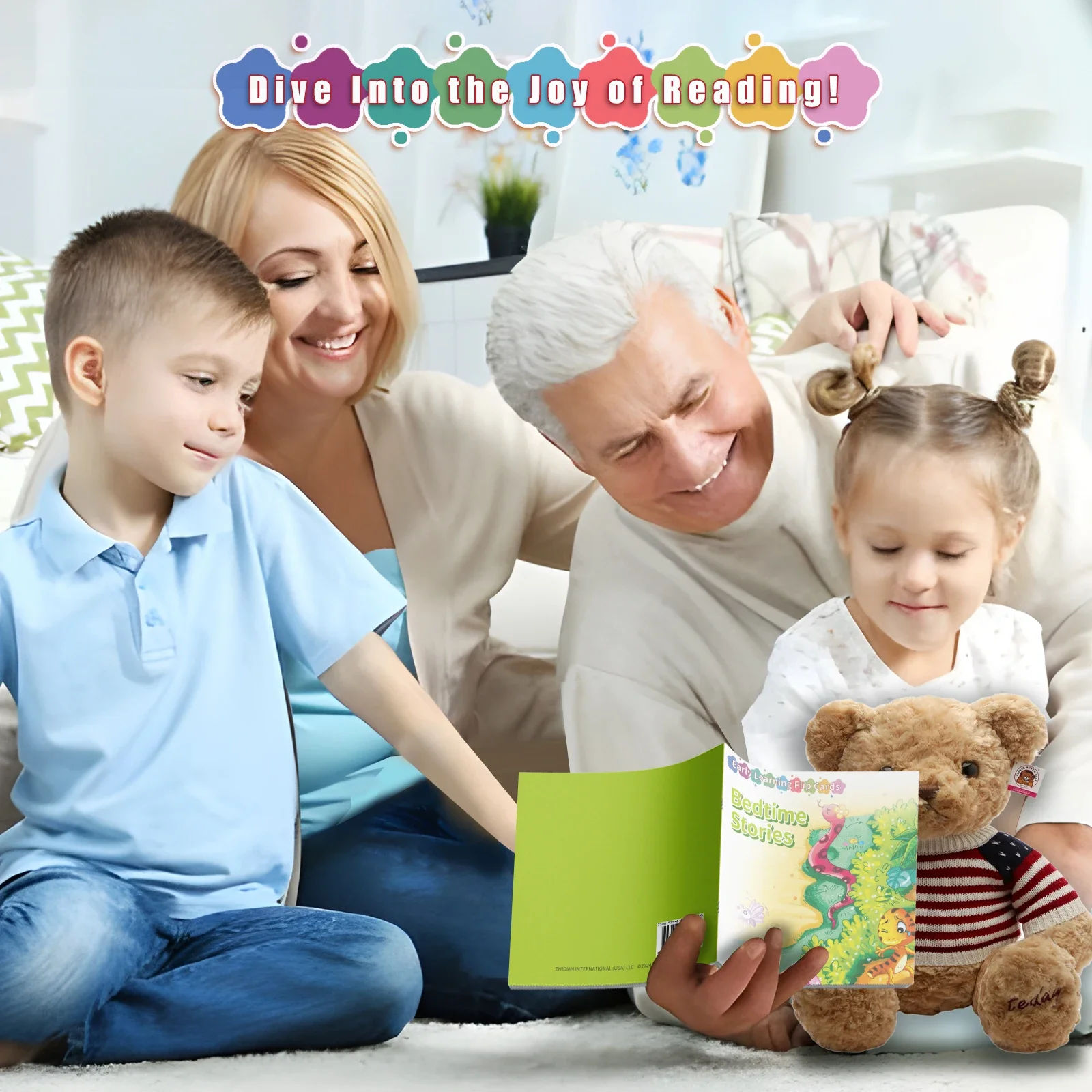 Bedtime Story Card Book - Lively Knowledge Card Book for Early Learning, Educational Cards