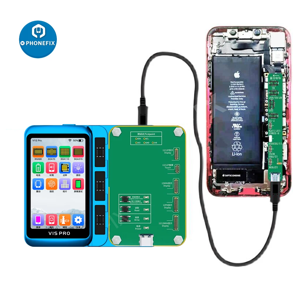 JC V1S Pro Battery Diagnostic Module for iPhone 6 7 8P X XSMAX 11 12 Pro Max Battery Life/Health/Capacity /Cycle Times Reset