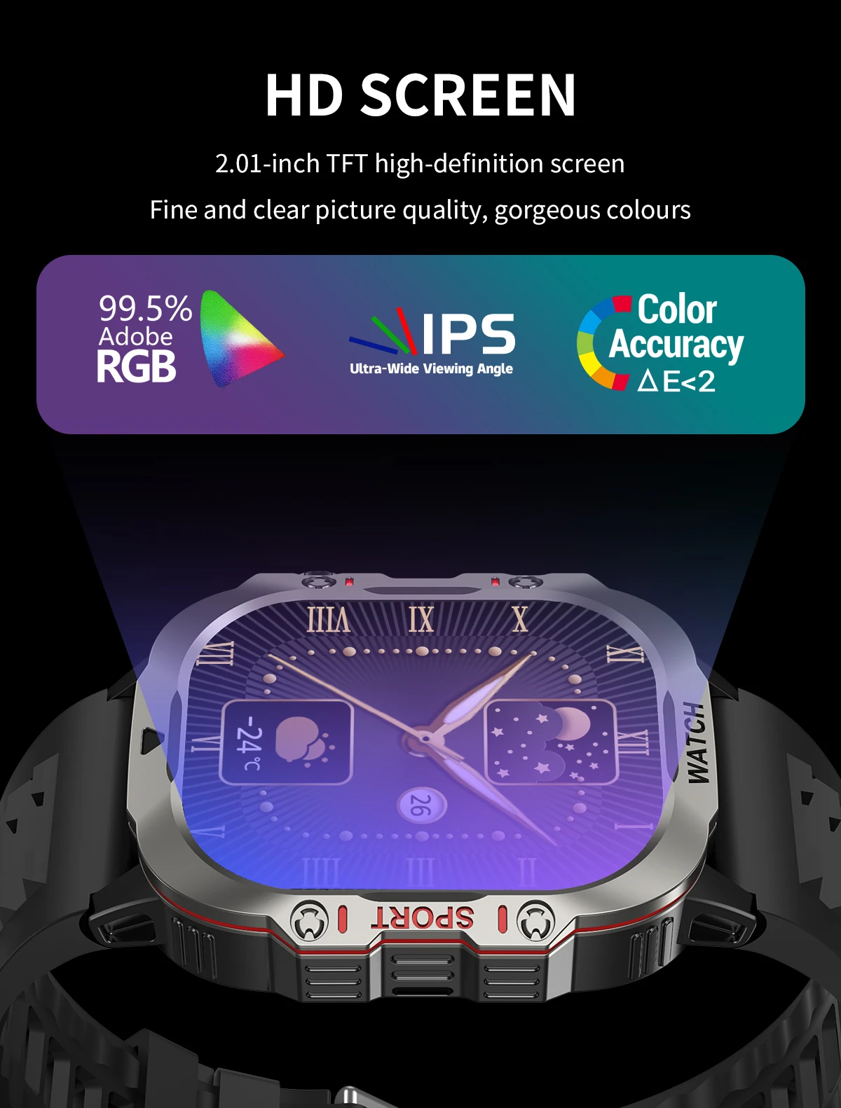 Смарт-часы с сенсорным экраном 2024 дюйма, Bluetooth, пульсометром и шагом