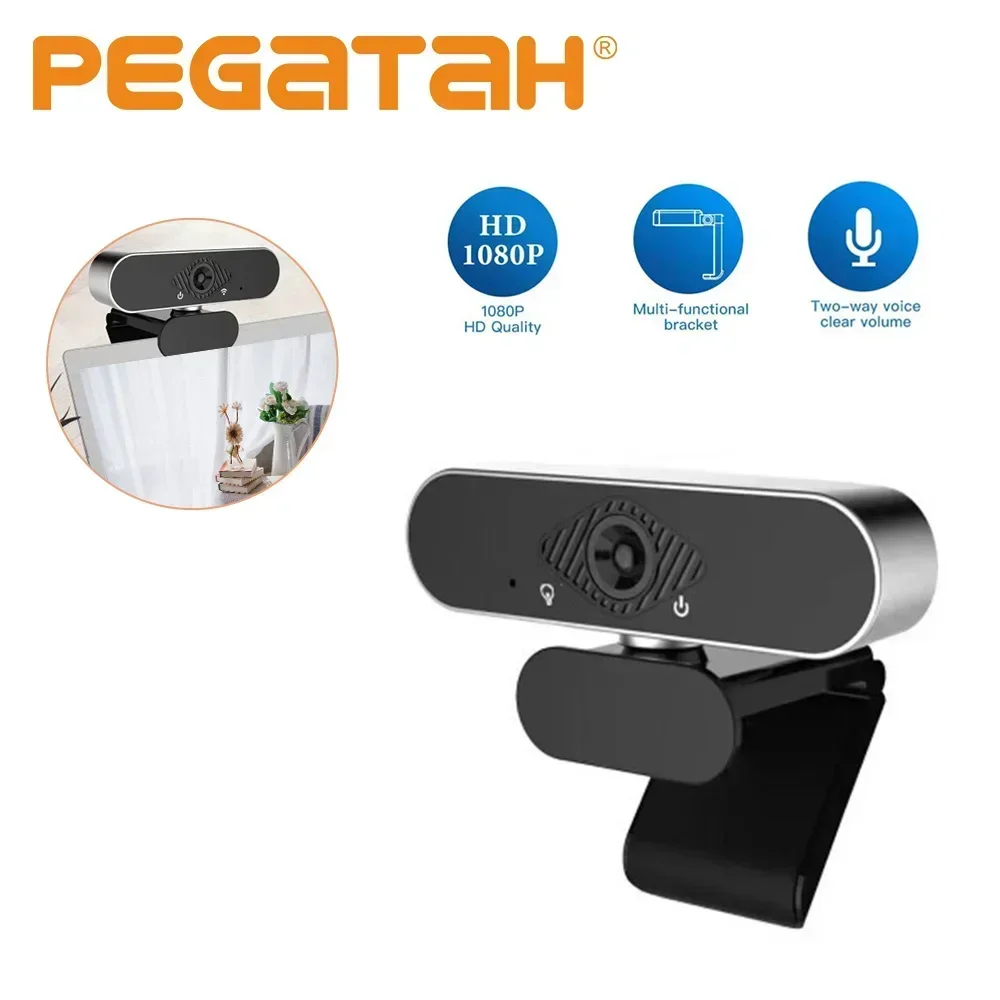 PEGATAH Mini 4K Webcam USB Computer Webcam for PC Laptop Live Streaming Full HD 1080P Web Camera for Work with Microphone Tripod