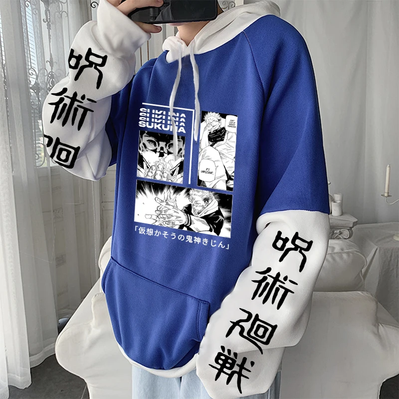 Anime Jujutsu Kaisen Hoodies Gothic Cool Sukuna Ryoumen Manga Harajuku Men Plus Size Autumn Winter Long Sleeve Sweatshirts