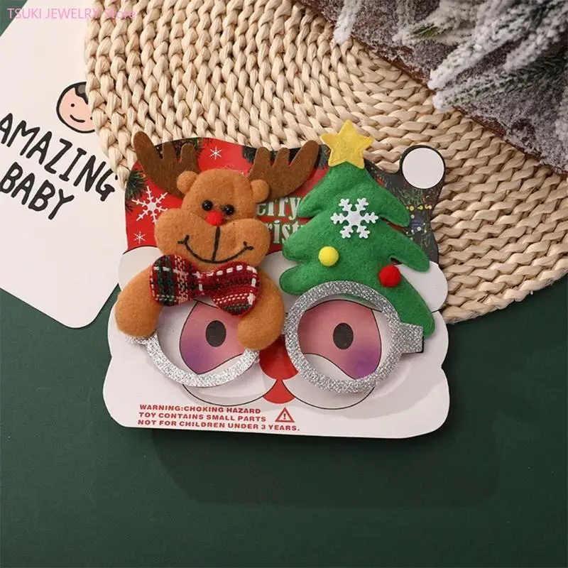 62KE Merry Christmas Novelty Frames Sun-Glasses Reindeer Festive Party for Adults Kid