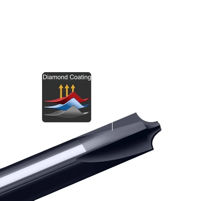 

Карбидная графитовая фреза с внутренним радиусом R0.5-R5 с цилиндрической фрезой с покрытием PCD Обработка графита, электродов, углеродных волокна