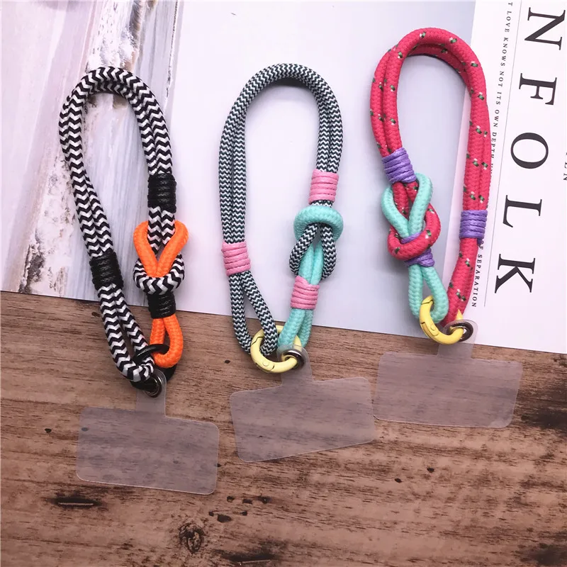 Wrist Strap Hand Lanyard Mobile Phone Cord Keychain Cell Phone Luxury Hanging Rope Short Braid