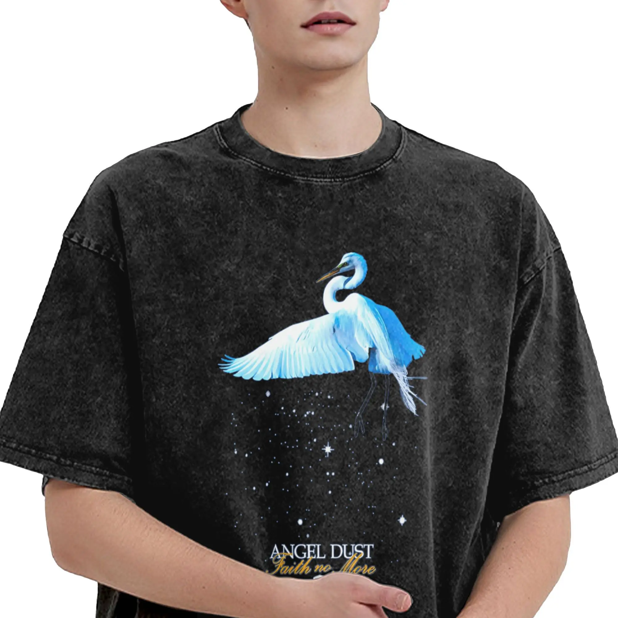 Vintage Washed T-Shirt Faith No More Band Cotton T Shirts New Angel Dust Hippie Tshirt for Men Summer Awesome Print Top Tees