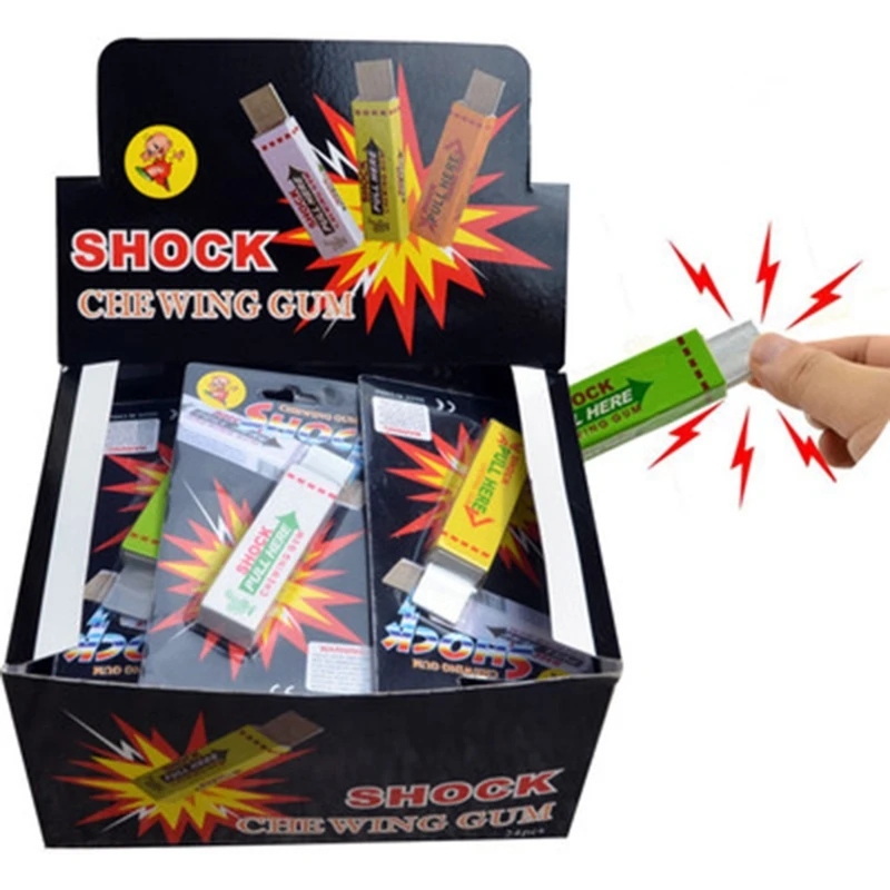 Electric Shocking Gum 3PCS Funny Prank Joke Props for Party Entertainment Realistic Surprising Chewing Gum Kids Favor