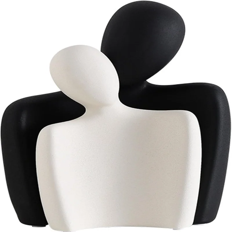

Ceramic Couple Sculpture Decoration, Creative Love Statue Figure for Living Room, Bedroom, Office, Abstract Figures Statue as Gi