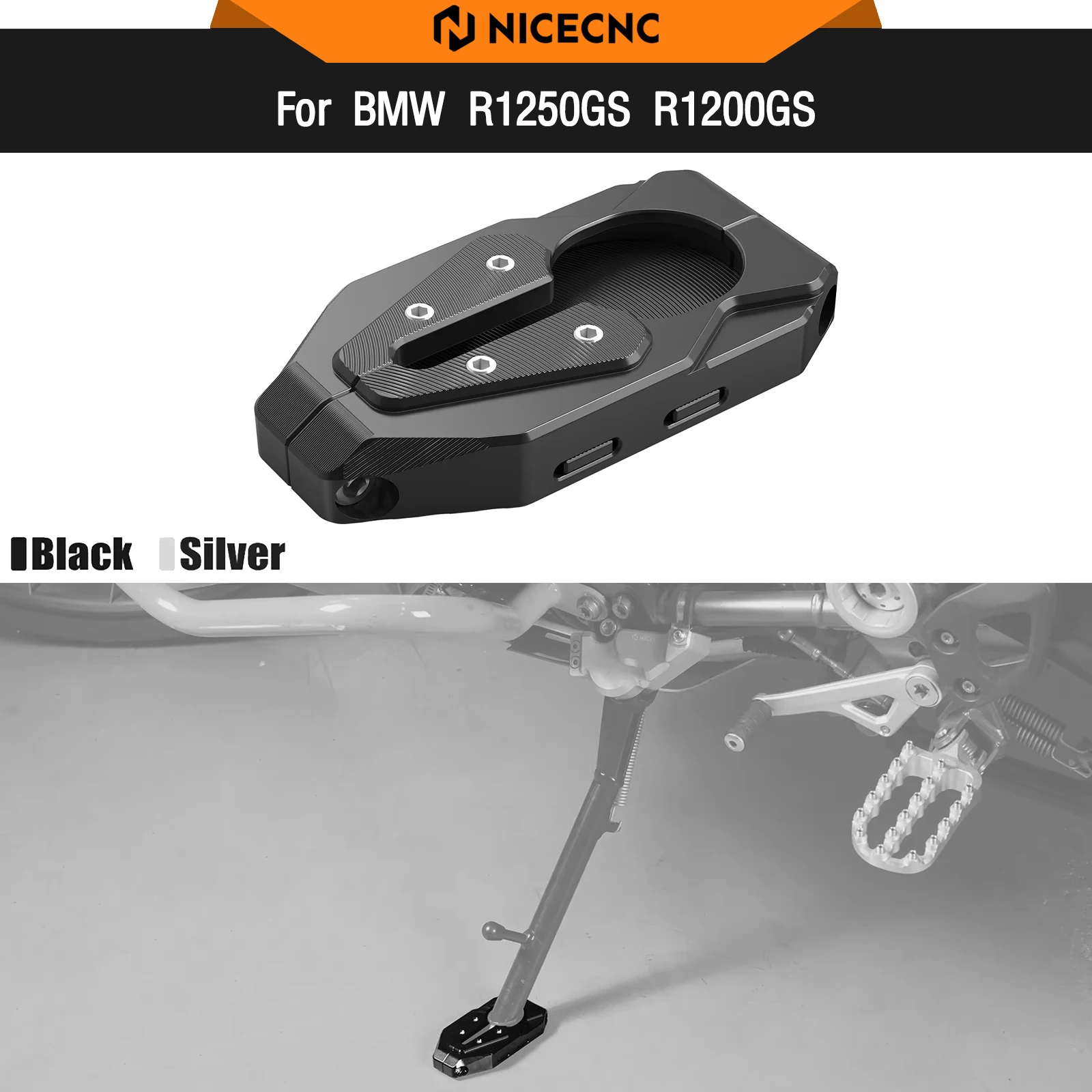 

For BMW R1250GS R 1250 GS R1250 GS 2019-2023 Motorcycle Kickstand Side Stand Enlarger Extension Pad R1200GS R 1200 GS 2016-2018