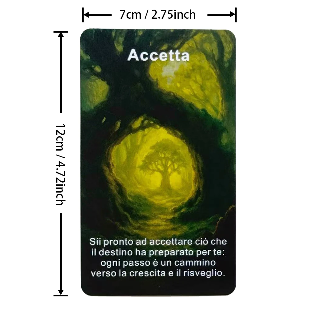 Italian Oracle Cards, 56 Forest Theme Oracle Cards, Self-Discovery and Medition, Card Games, 12*7cm, 14+, Tarot Cards