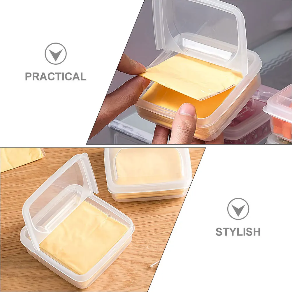 2Pcs Cheese Slice Holder Stylish Practical Perfect Assistant for Kitchens Restaurants Gifts Cheese Storage Containers