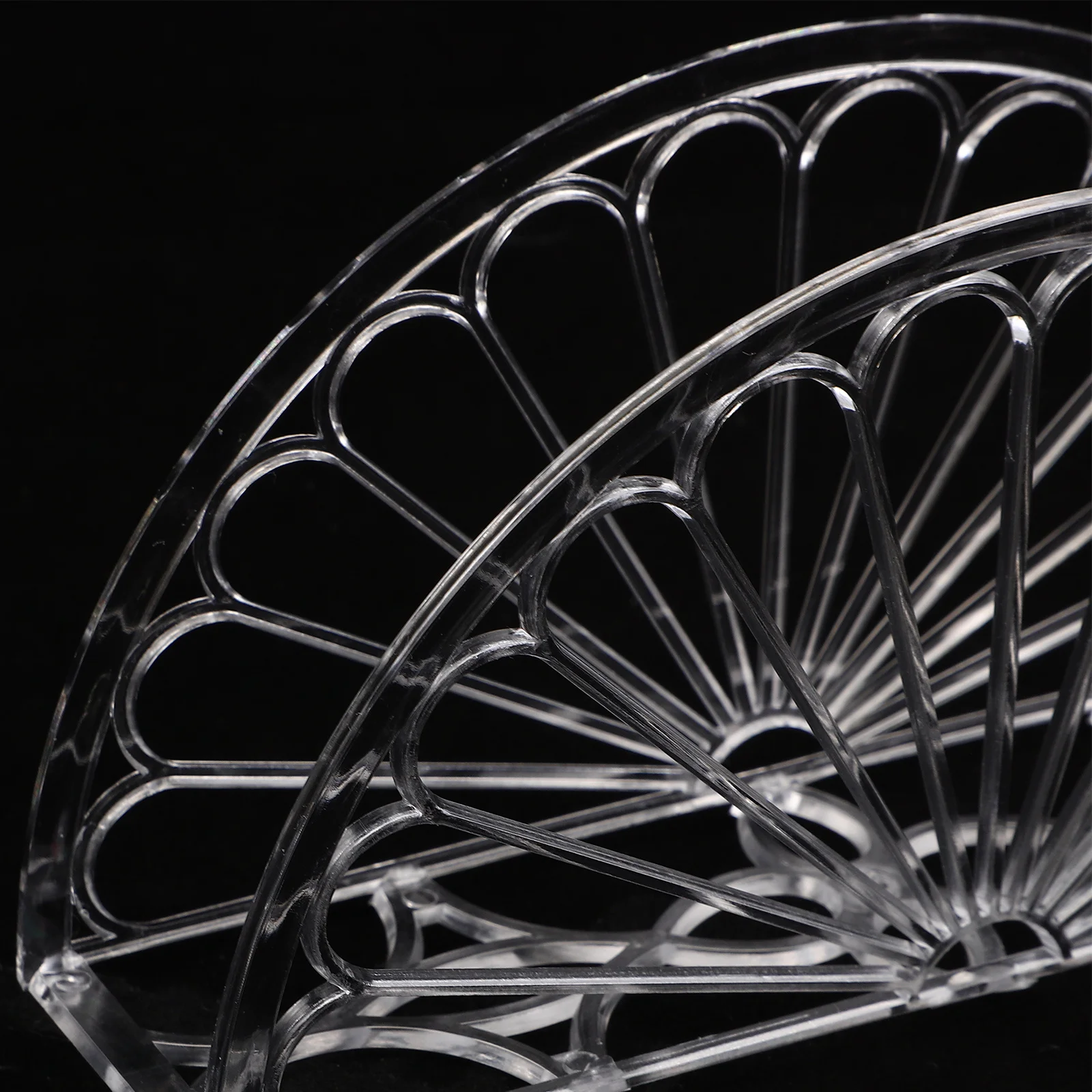 10pcs Clear Napkin Holder Fan Shape Paper Tissue Storage Stand For Kitchen Table Countertop Dining Office Hotel Decor