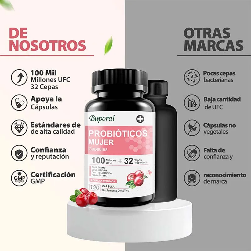 PROBIOTICOS MUJER Kapsułki - Pomaga w zdrowiu dróg moczowych, równoważy pH, uzupełnia flora jelit i poprawia trawienie