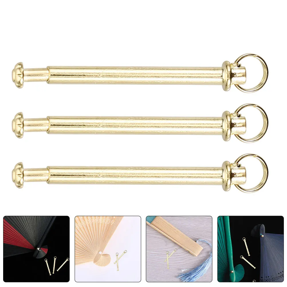 

10Set Decorative Gold Rivets for Folding Fan Restoration Metal Shaft Replacement Fasteners Hand Fan Repair Kit DIY Accessories
