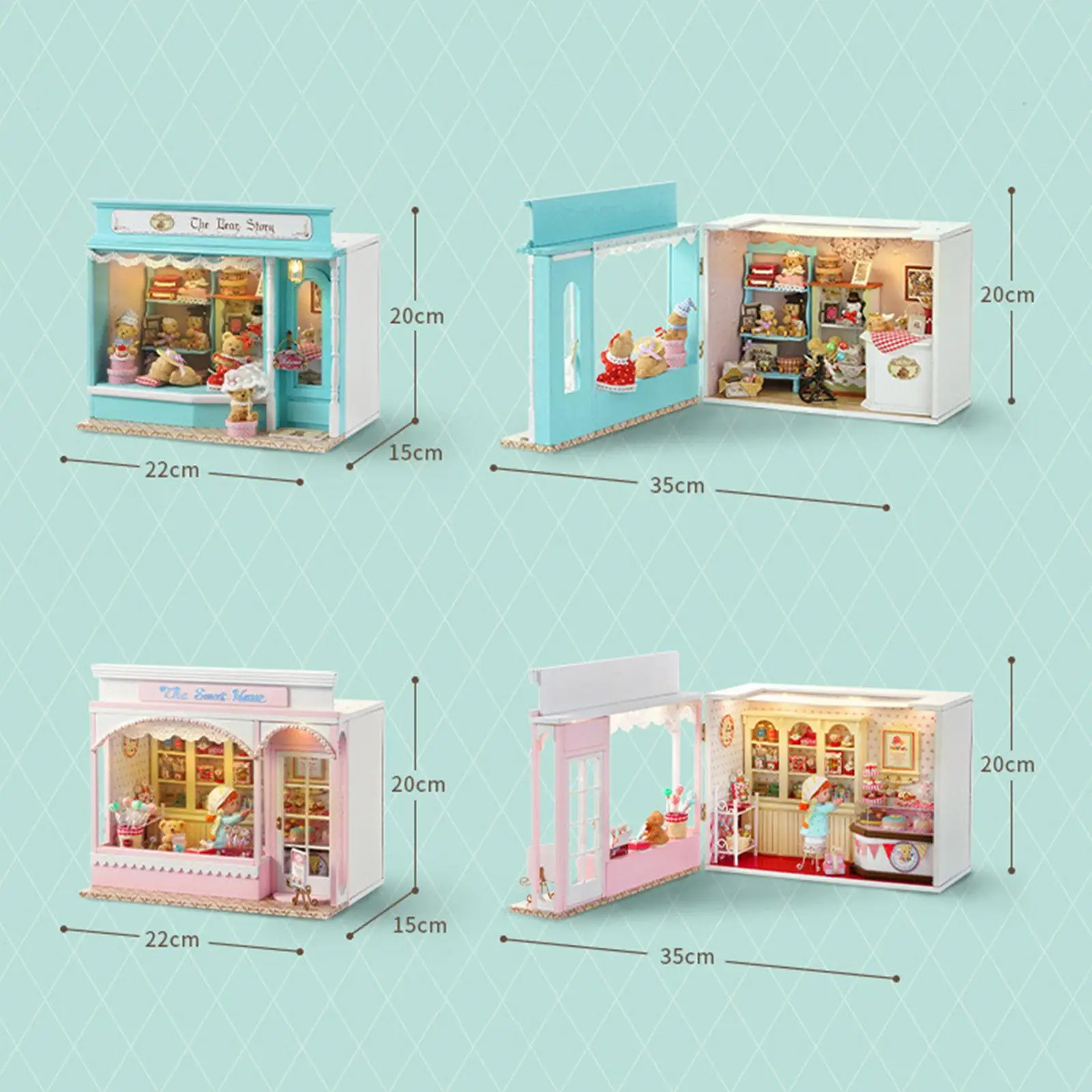 DIY Miniature Dollhouse Kits Crafts with Lights Desktop Decoration for Ages 12+ Years Old Birthday Gifts Doll House Accessories