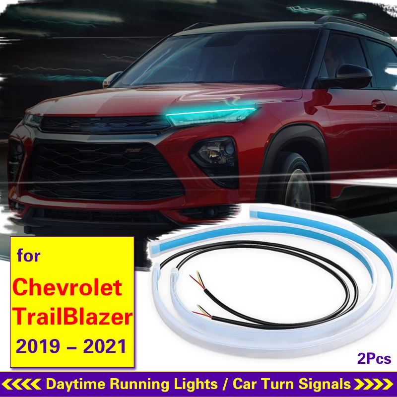 For Chevrolet TrailBlazer 2019-2021 Auto Headlights Turn Signal Brake Flow Lights Car Daytime Running Light Flexible Waterproof