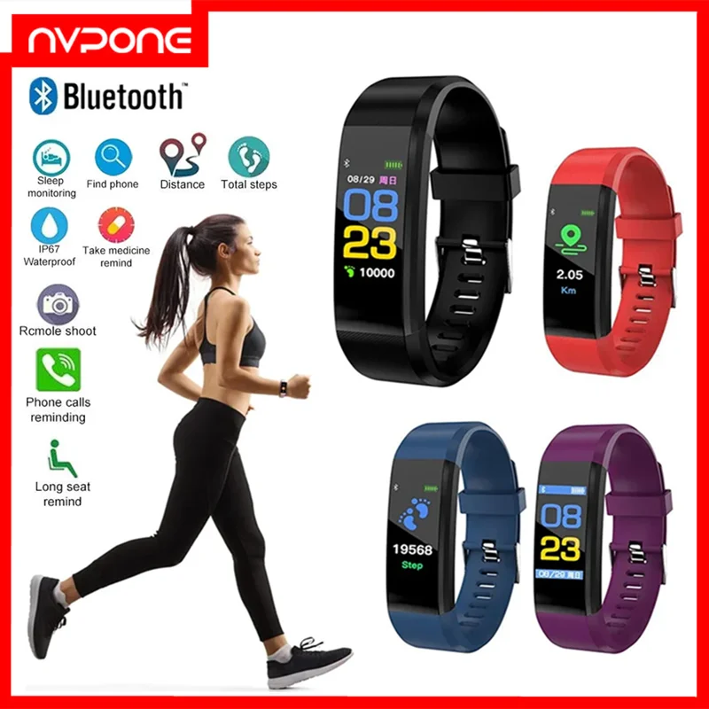 Kids Smart watch Bluetooth 4.0 Intelligent Sports Bracelet for 115plus iOS Android Fitness Tracker Touch woman Wristband Watch