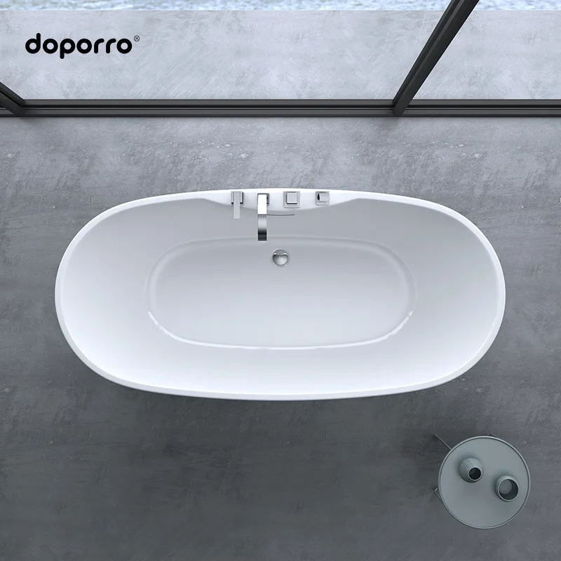 Freestanding Acrylic Bathtub Modern Minimalism Full Skirt Faucet Household Couple Bathroom Double Bathtub Hotel