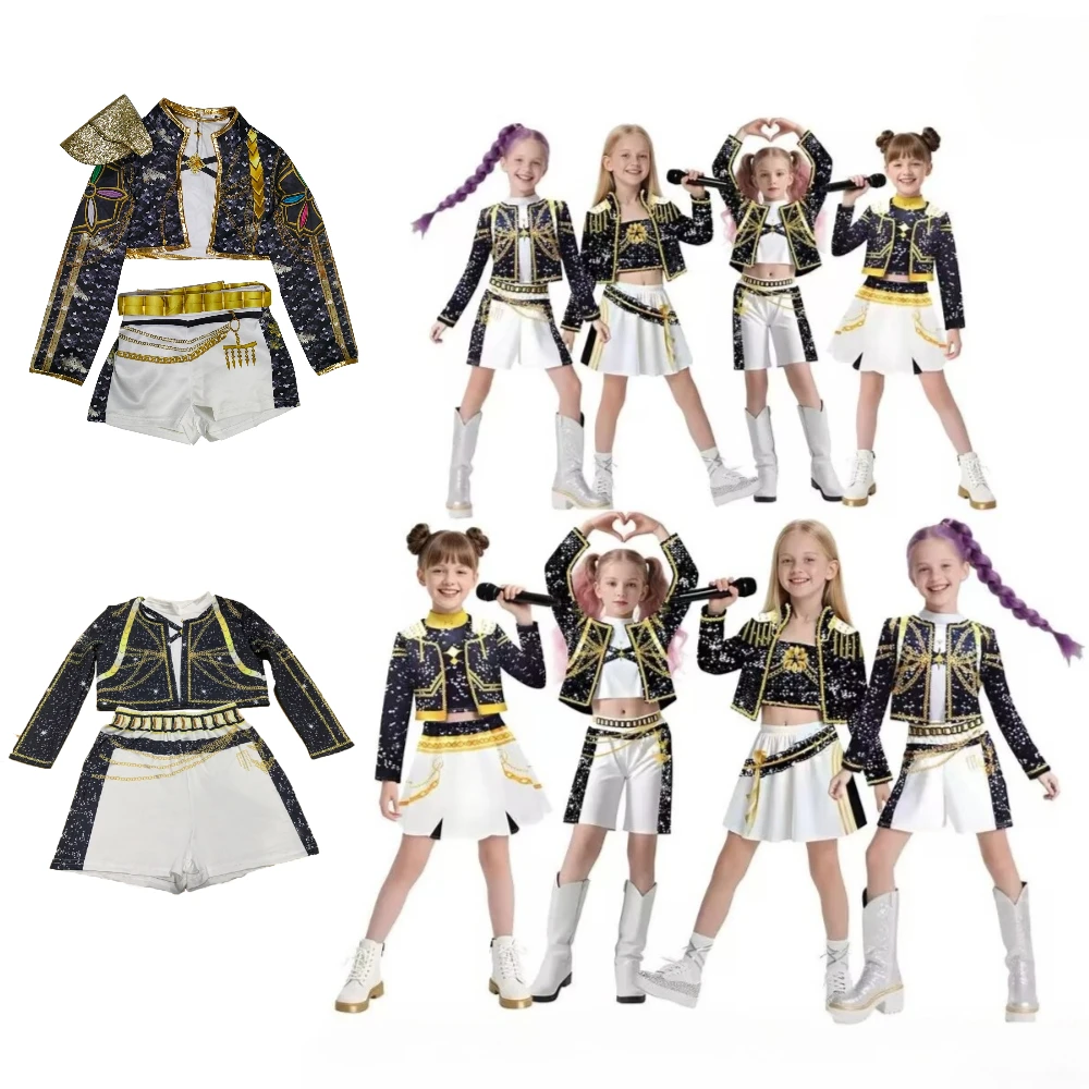  KPop هالوين شيطان هنتر تأثيري حلي شعر مستعار موحد المعبود مرحلة الأداء رومي ميرا زوي لعب الأدوار ملابس الحفلات #2