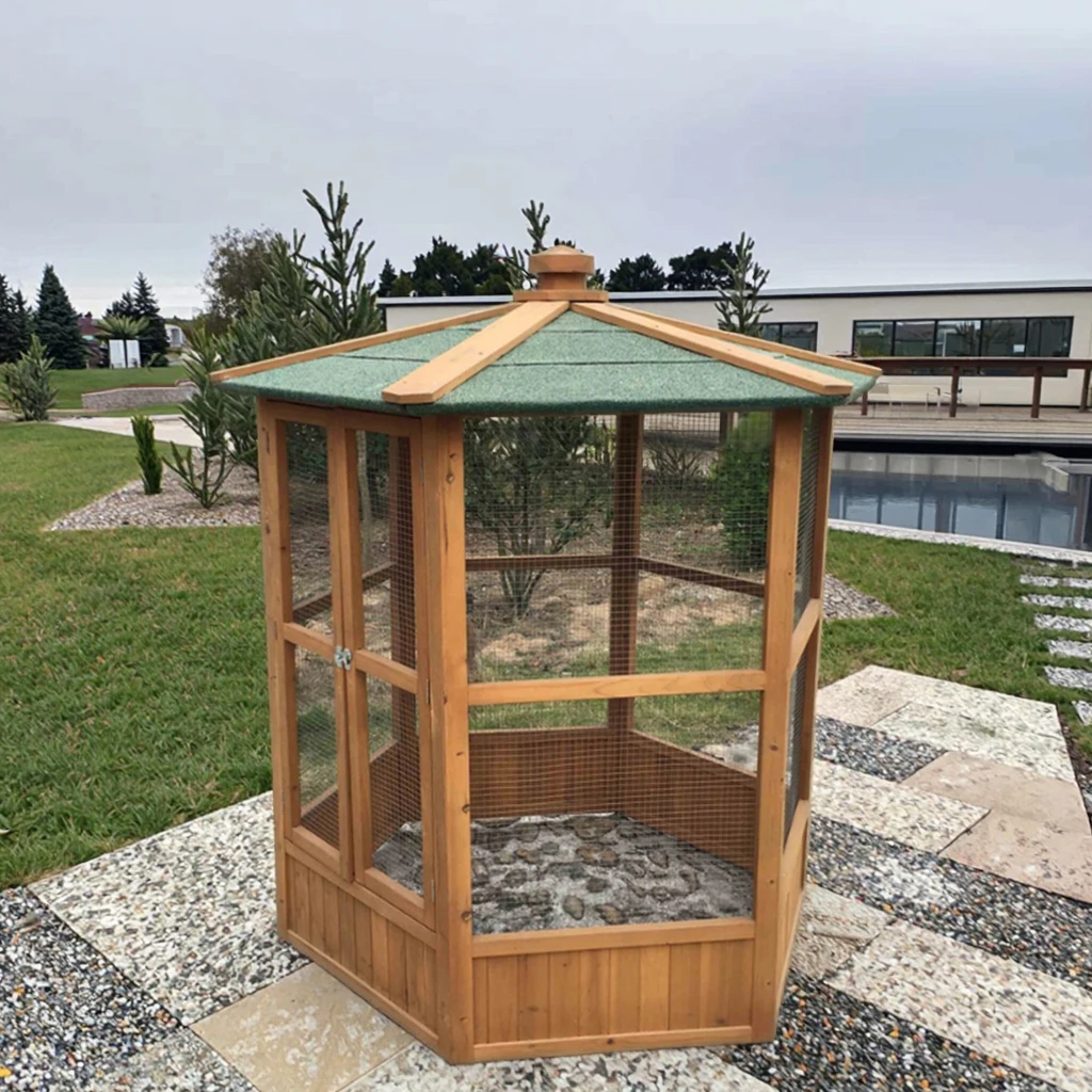 

SHUNDA SDB004 Eco-Friendly Solid Wood Pet House for Birds-Modern Luxury Design Horizontal Sliding Closure Indoor/Outdoor Use