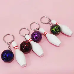 Bowling Keyring Pendant Car Key Chain Bowling Keychain Gift Car Key Ring Metal Mini Keychain Car Key Ring Pendant Sports Keyring