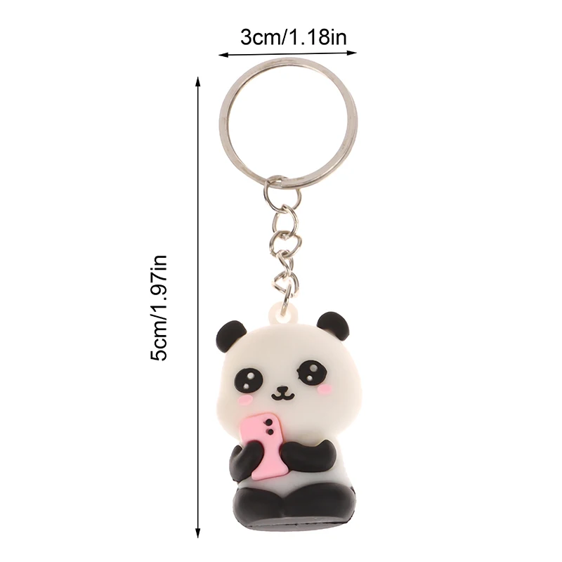 LLavero de Panda de pareja de dibujos animados para mujer, llavero colgante de bolso de coche, regalo de joyería, accesorios de llavero de Panda encantador