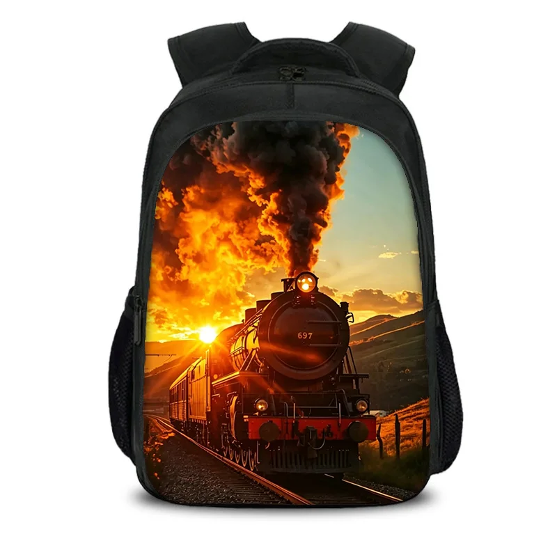 Train double-layer backpack, stylish and large capacity new lightweight printed design perfect companion for both boys and girls