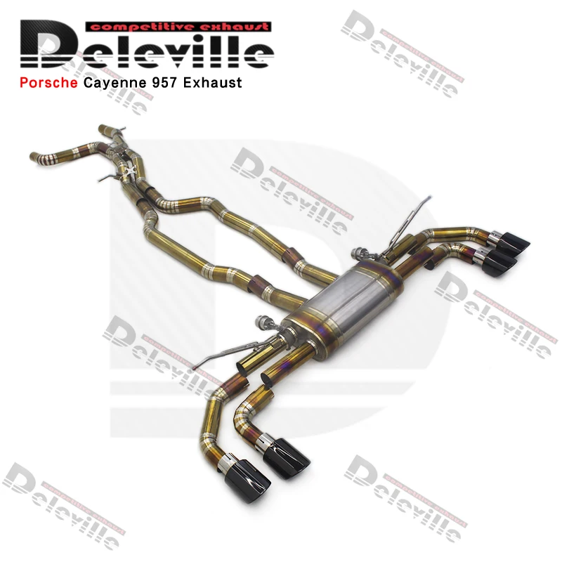 Yooking Exhaust System For Porsche Cayenne 957 3.6/4.8T 2006-2010 Titanium Catback Exhaust Downpipe view 2