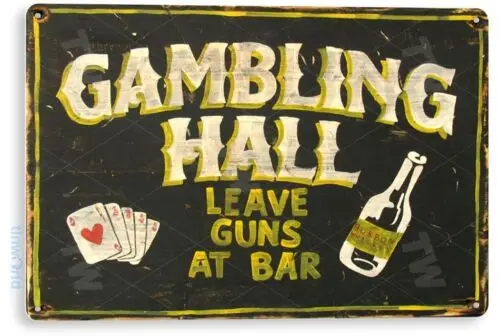 TIN SIGN Gambling Hall Metal Décor Wall Art Bar Shop Bar Cave A402-Aluminum