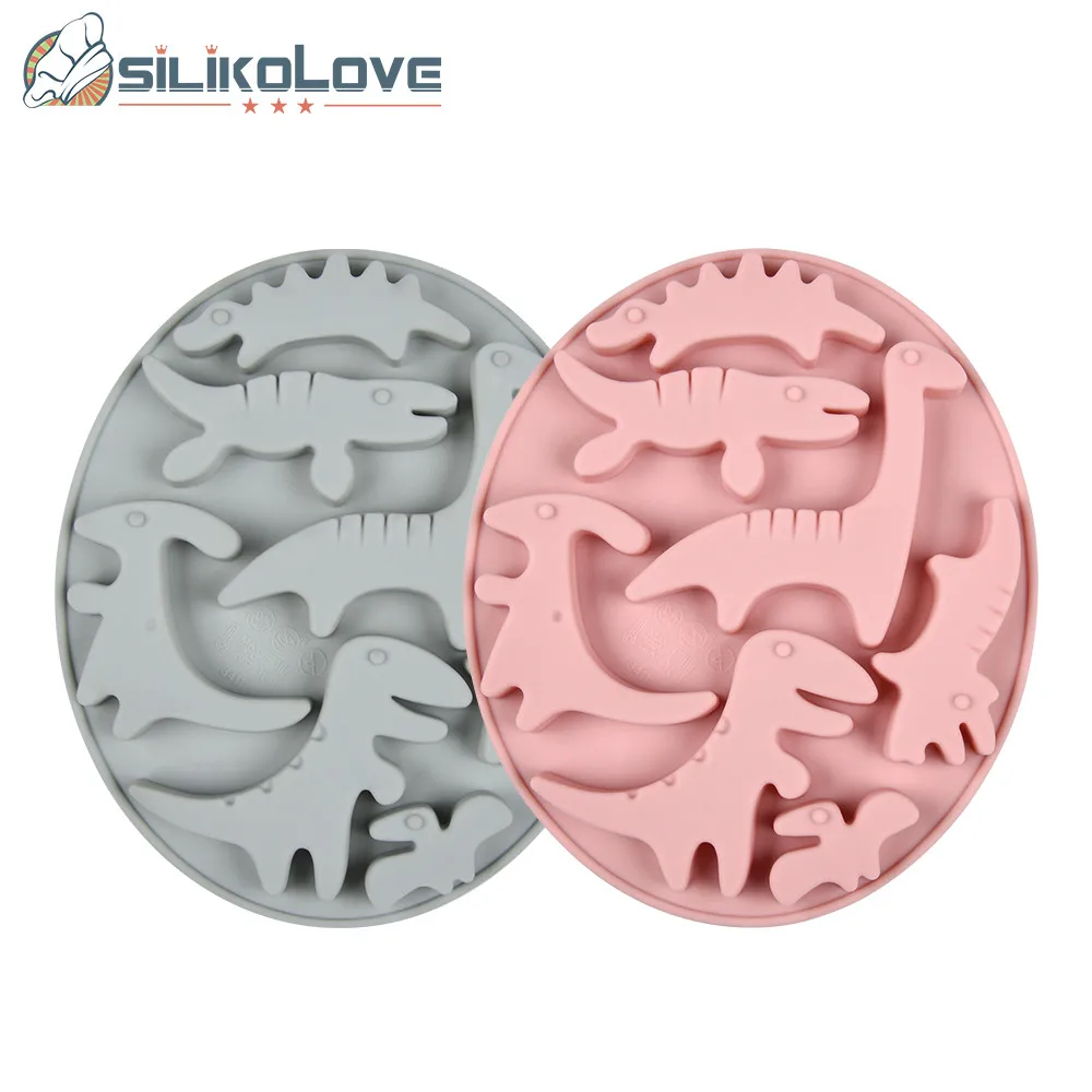 SILIKOLOVE Cartoon Jurassic dinosaur Silicone Baking Mold Gummy Candy Mold Animal Jelly Chocolates Mould Sugarcraft Tools