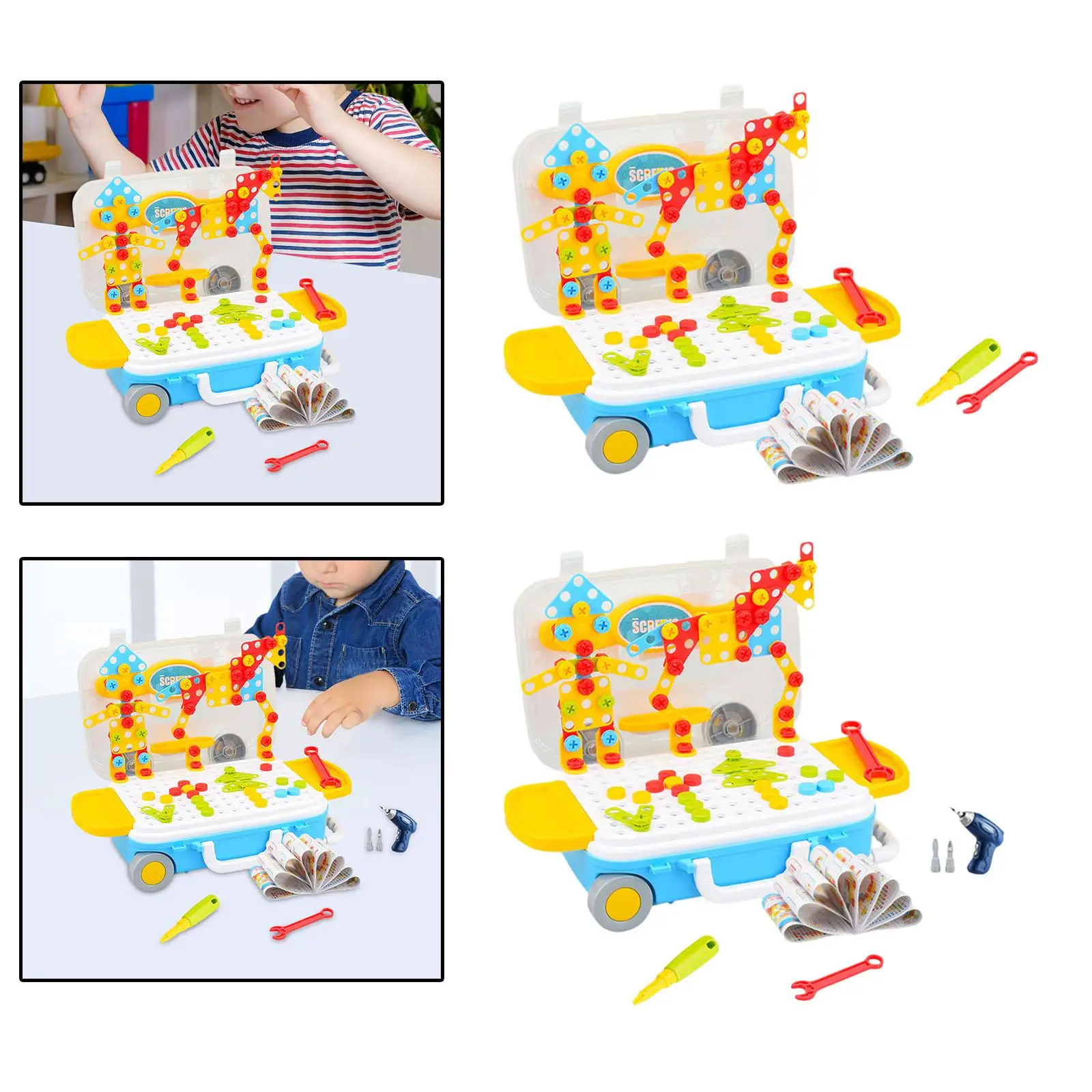 Porcas e parafusos brinquedo para crianças, projeto de desenvolvimento e broca, para habilidades motoras finas, imaginação e concentração, coordenação pré-escolar