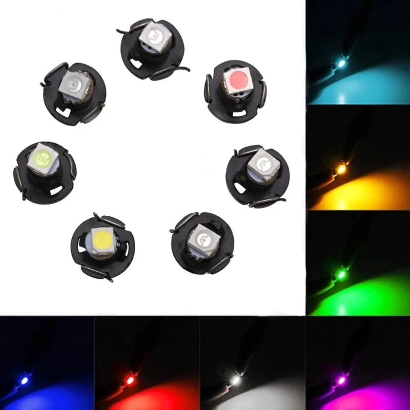 100pcs T3 T4.2 T4.7 car led Instrument Dashboard Dash Indicator Light Bulb Ac Panel Bulb Interior Lights dc 12V white blue green