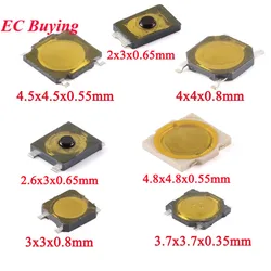 10-100Pcs Waterproof Membrane Button Switch 4.8*4.8*0.55 3.7*3.7*0.35 3*3*0.8 4.5*4.5*0.55 4*4*0.8 2.6*3x0.65 Patch Micro Touch