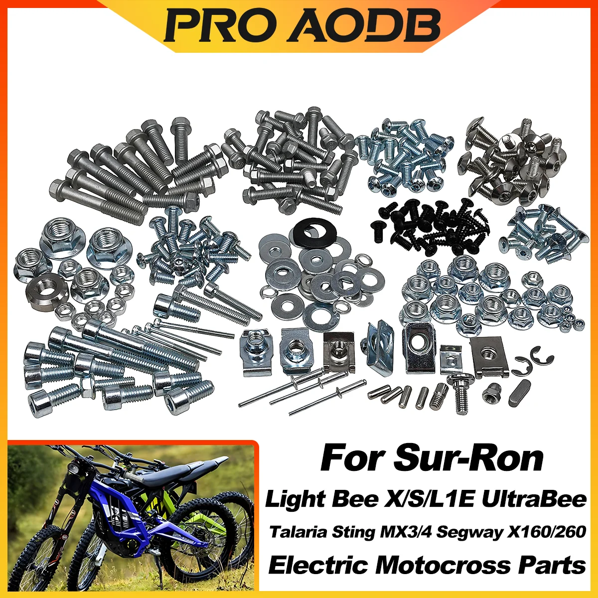 Electric Motorcycle Hardware Bolt Full Fastener Kit Screw bolt For Sur Ron UltraBee For Sur Ron Light Bee X & S Universal Parts