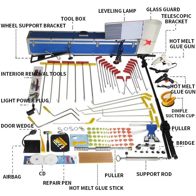 

Car sheet metal dent repair tool hail pit shaping pull bar paint-free dent traceless restoration pull