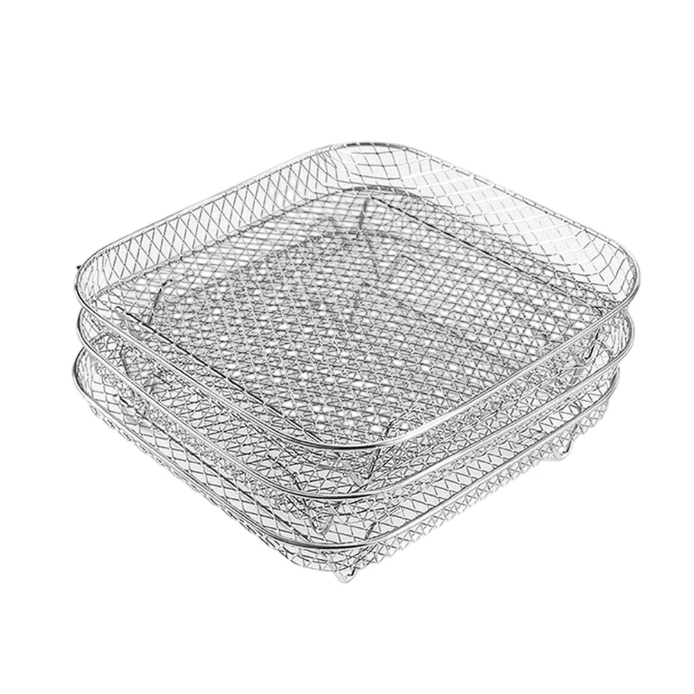

Three Tier Stackable Steamer Rack Made from 304 Stainless Steel for Cooking and For Drying Multiple Foods with Smooth