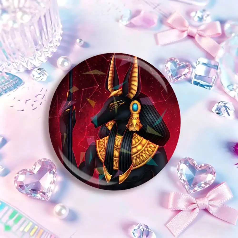 Egyptian Myth Anubis  Icon Badge Handmade Tinplate Brooch for Chest Ornament Gifts Easter decorations