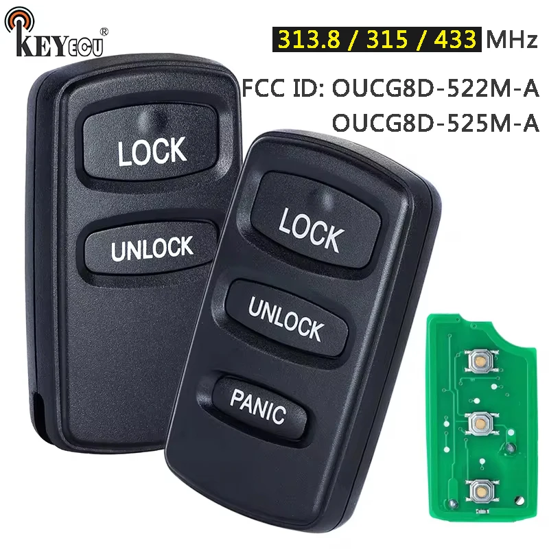 

KEYECU 313/315/ 433MHz OUCG8D-525M-A OUCG8D-522M-A Remote Key Fob for Mitsubishi Eclipse Endeavor Lancer Montero Sport Outlander