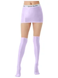 Slim Mini Skirts Sweet Fashion Sexy Oil Shiny Silk Smooth Gloss Mini Skirt Sexy High Elastic Skinny Skirts 2023 New D83A
