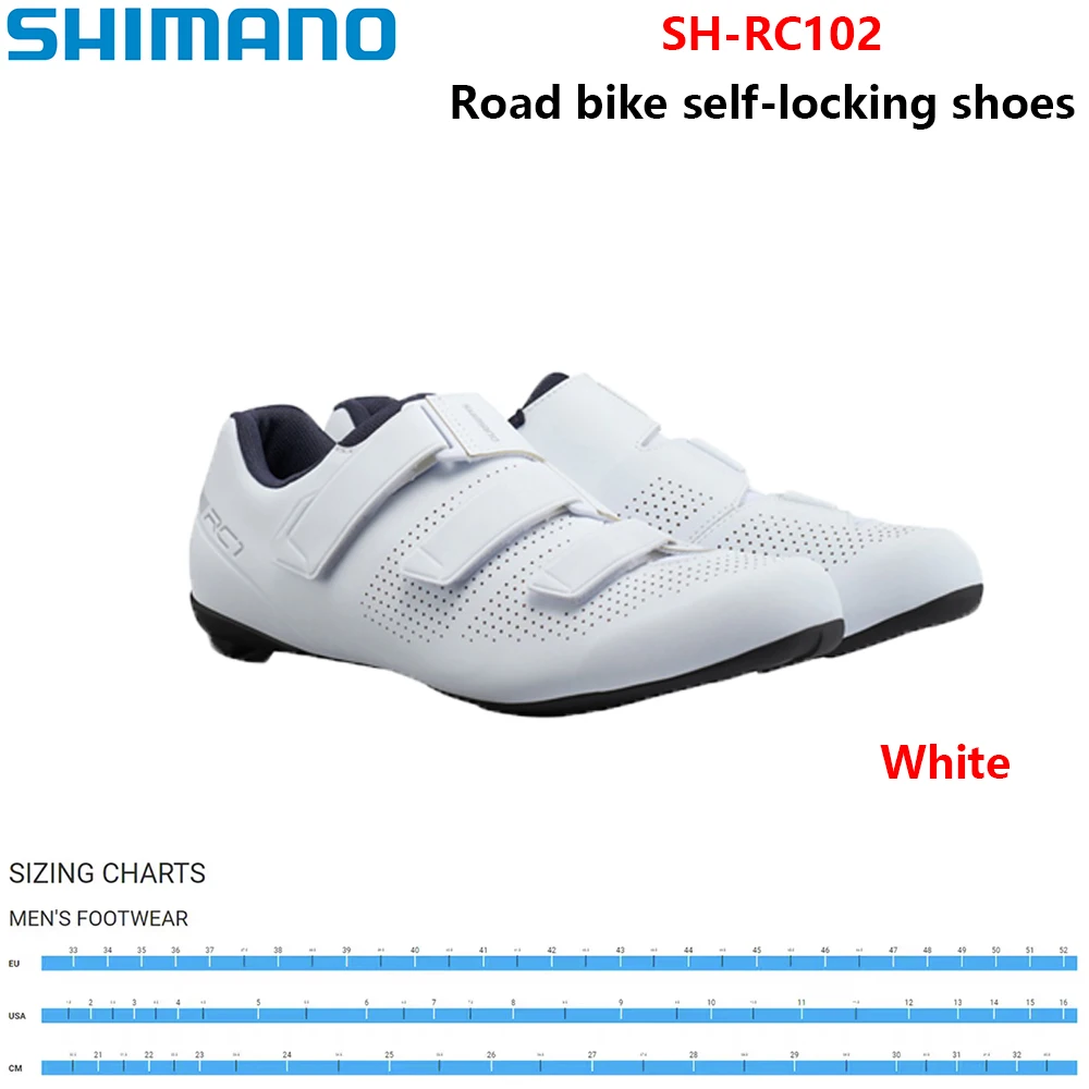 Shimano RC102 Racefiets Zelfsluitende Fietschoenen SPD-SL Glasvezel Zool Racefiets Zelfsluitende Fietschoenen