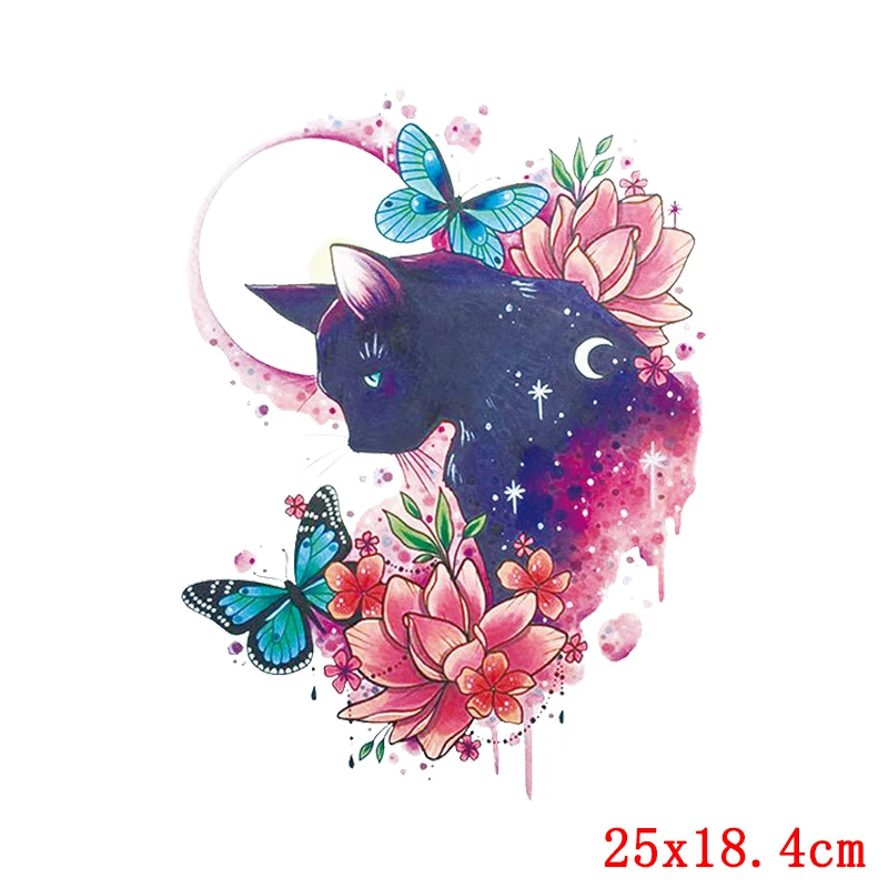 Prajna Heat Transfer Vinyl Colorful Animals Skull Patch Iron-On Transfers For Clothing Heart DIY Thermal Stickers On Clothes