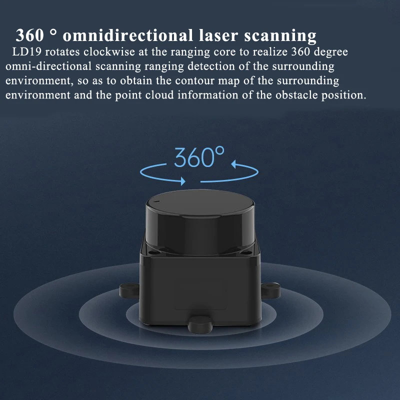 عدة مستشعر ليدار ترانج ثلاثية الأبعاد ، ماسح ضوئي ليدار D300 ، مستشعر TOF LD ، نطاق 12 متر لجيتسون نانو راسبيري Pi Ros2 ، 360 درجة