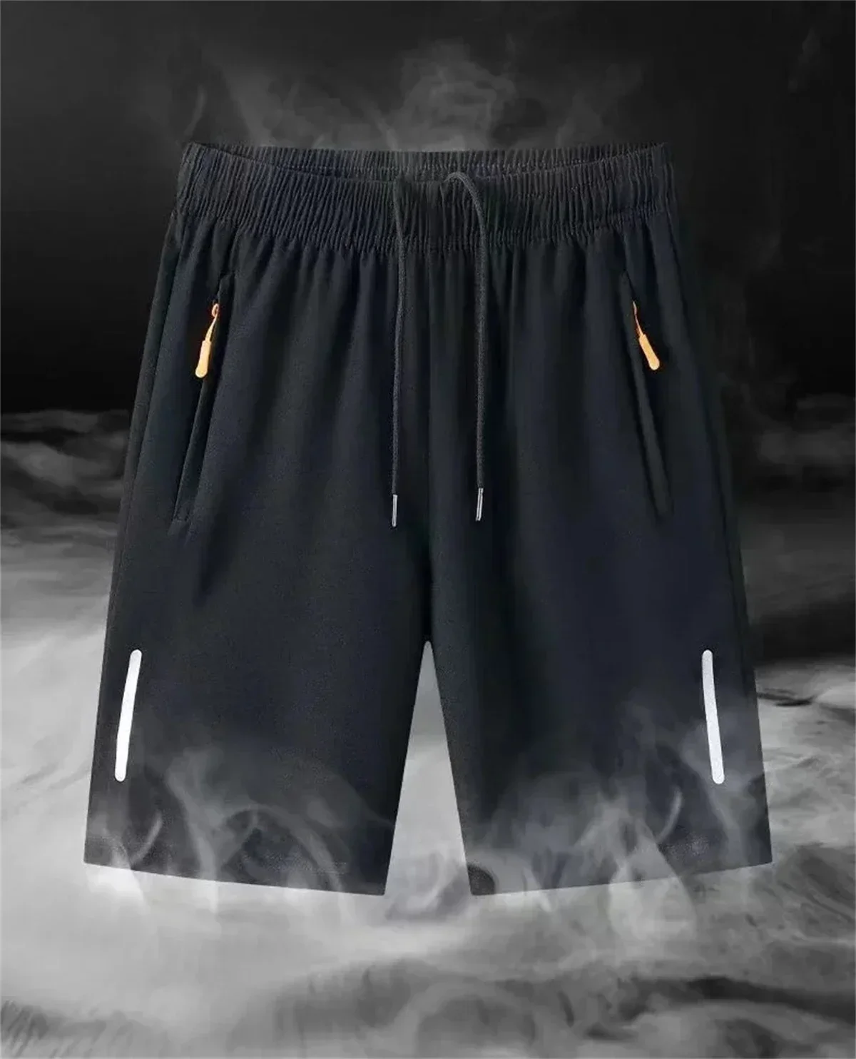 Mens Summer Quick Dry Athletic Work Shorts Casual Hiking Pants Shorts with Zipper Pockets Loose Fit Plus Size Outdoor Trousers