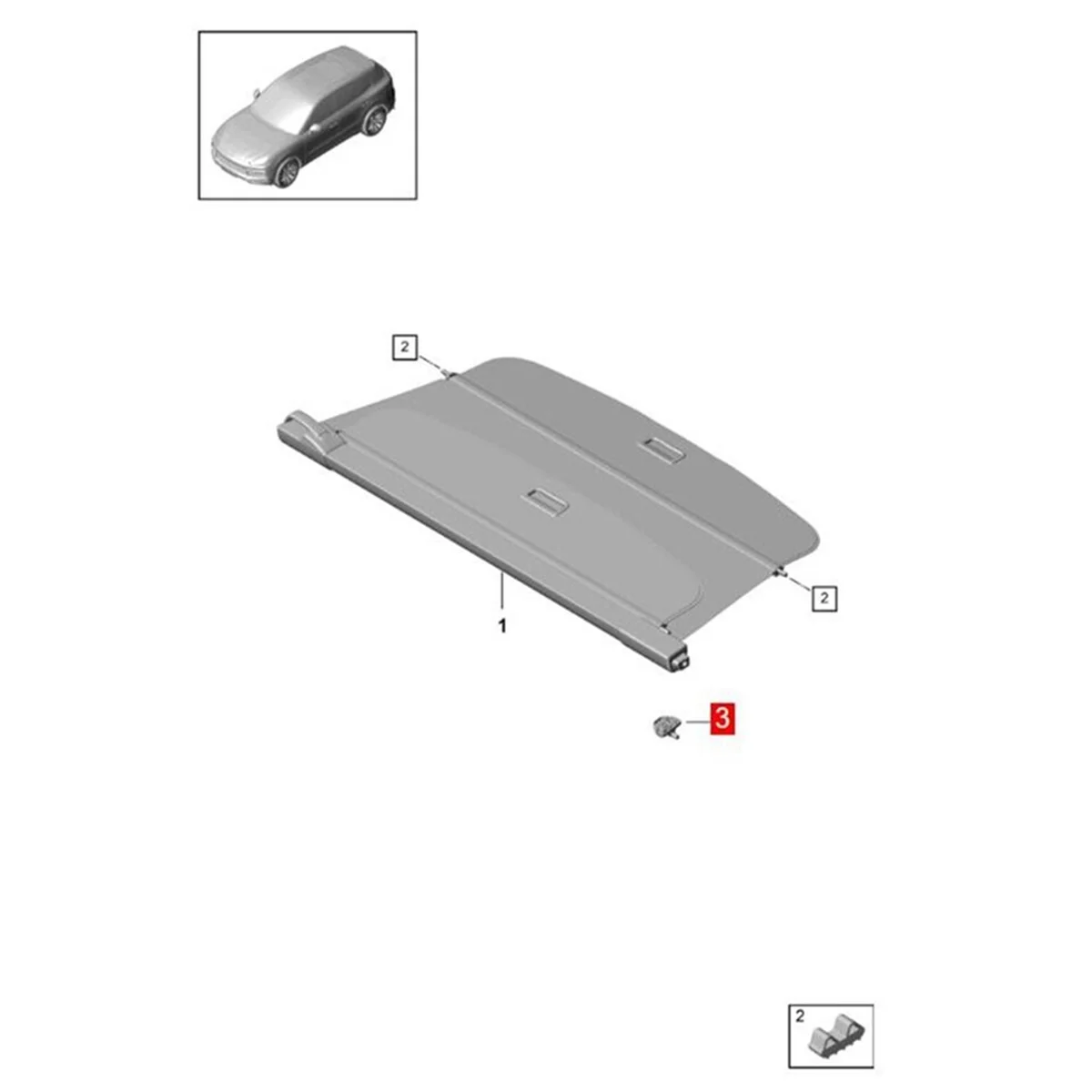 Rear Right Trunk Cargo Cover Bearing Block Support 9Y3867778A1E0 for Porsche Cayenne 2018-2024 Bearing Seat Bracket