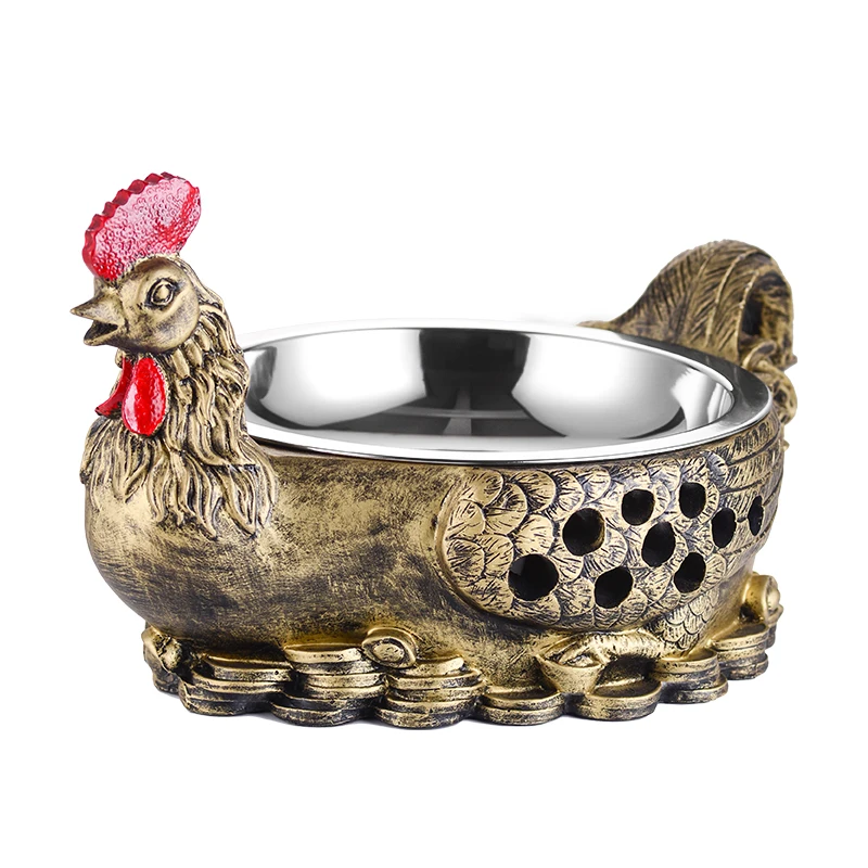 Agritainment Local Restaurant Large Plate of Chicken Fried Chicken Special Plate Creative Heating Rooster Shaping Dry Ice Concep