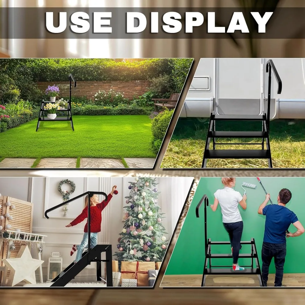 Standard Rolling Ladder 218G Steel with Serrated Tread, Spring Loaded Casters, No Handrails, Unassembled, Suitable for Industria