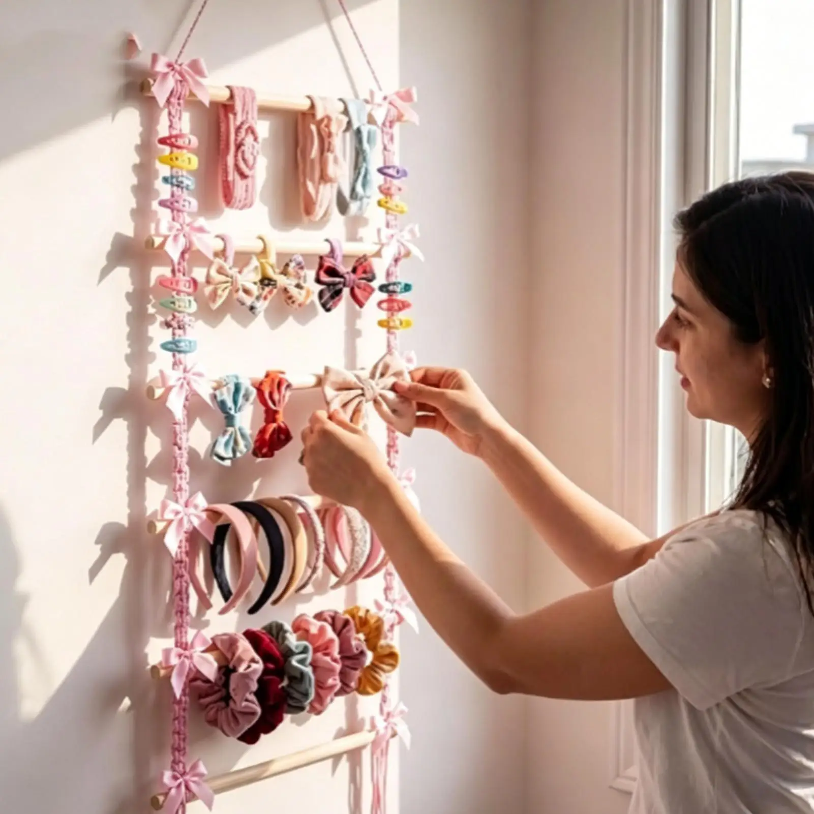 1PC Hair Clips  Hanging Storage Organizer Wall Decoration Hair Bows Storage Hair Clips Hair Rope Glasses Organizing Storage